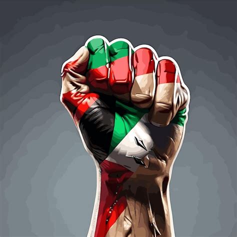 Premium Vector Free Palestine Poster Hand Fist With The Colors Of