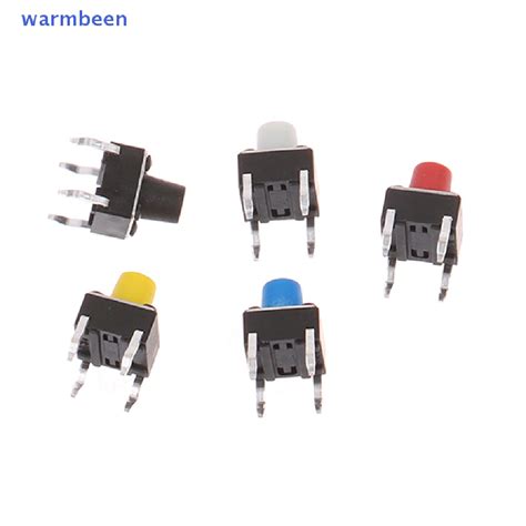 Warmbeen 100pcs 6x6x7mm Panel Pcb Momentary Tactile Tact Mini Push Button Switch Dip 4pin