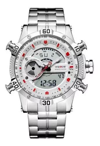 Reloj Weide Anadigi Wh 6902 Para Hombre Plateado Y Blanco MercadoLibre