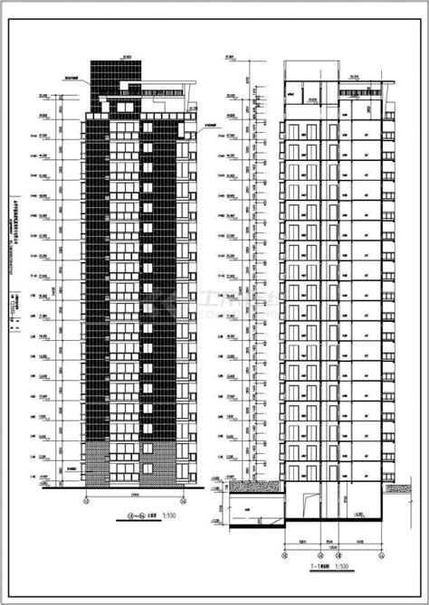 某18层点式住宅楼建筑设计图（共6张）住宅小区土木在线