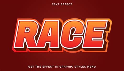 Premium Vector Race Editable Text Effect In 3d Style