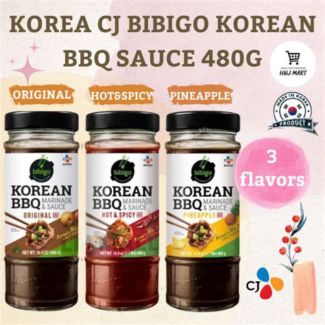 Korea Cj Bibigo Korean Bbq Sauce 480g Marinade Sauce Pineapple Hot Spicy Original Lazada