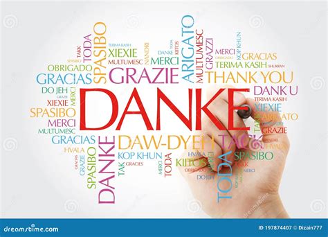 Danke Gracias En German Word Cloud Con Marcador En Muchos Idiomas Del