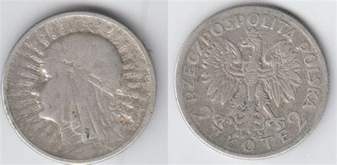 Polen Kursmünze 2 Zloty 1933 Königin Jadwiga Erhaltung siehe Scan