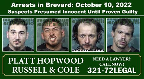 Arrests In Brevard County October 10 2022 Suspects Presumed