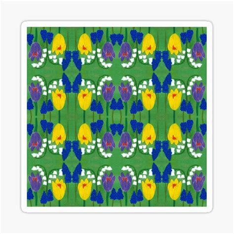 Spring Flower Pattern Sticker For Sale By Janine Brewster Redbubble