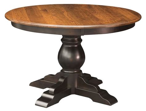 Amish Round Pedestal Dining Table Albany Solid Wood Traditional 48 54