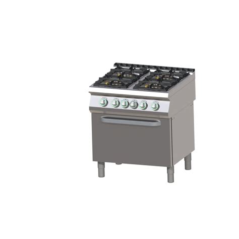 Cuisinière à gaz 4 feux vifs 3 7 5 1 4 5 kW sur four électrique