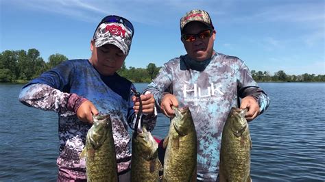 Father Son Duo Smallmouth Bass Fishing On Lake Erie Youtube