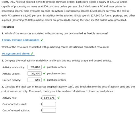 Solved Elliott Inc Has Four Salaried Clerks To Process Chegg