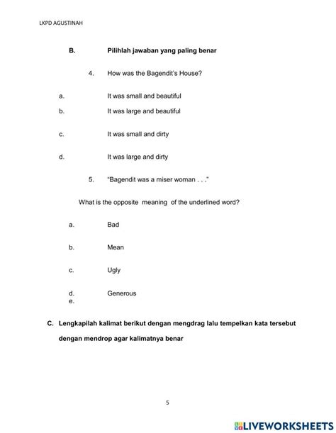 Lkpd Bahasa Inggris 1 Activity Live Worksheets