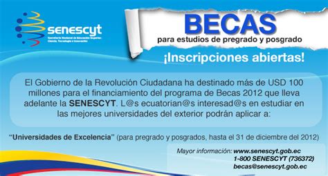 Becas De La Senescyt Ecuador Noticias