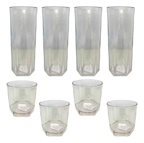 Kit De Vasos Largos Para Bebidas Y Vasos Acr Licos Para Whisky