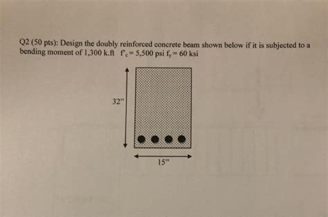 Solved Q Pts Design The Doubly Reinforced Concrete Chegg