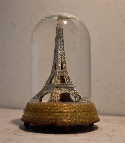 Eiffel Tower Snow Globe Iridescent Snow Vintage