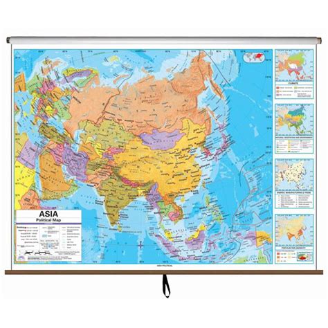 Univarsal 921301010001 63x59 Lam 63 X 59 In Asia Advanced Political Classroom Wall Map