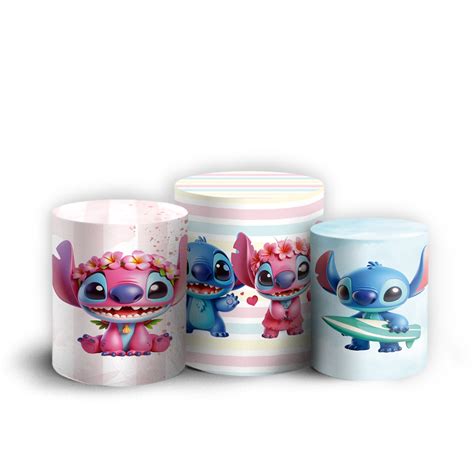 Trio Cilindro Lilo E Stitch Sublimado D Sublistamps Sublima O