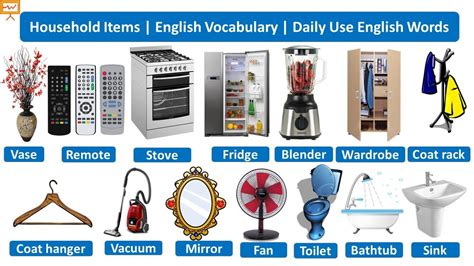 Household Items English Vocabulary Daily Use English Words YouTube