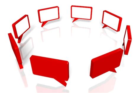Premium Photo Red Speech Bubbles In Circle Communication Concept