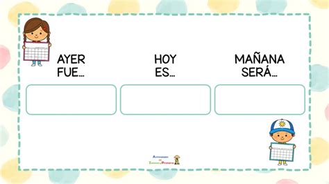 Plantilla Manipulativa Para Trabajar Los Conceptos Temporales Ayer Hoy