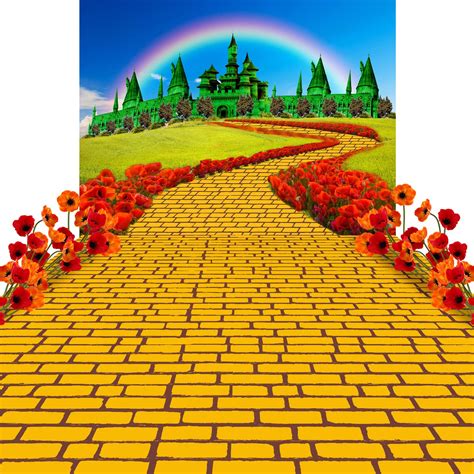 Buy 16 Pcs Yellow Brick Road Runner Yellow Brick Road Backdrop Emerald Castle Backdrop ...