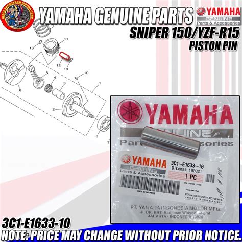 SNIPER 150 YZF R15 PISTON PIN YGP GENUINE 3C1 E1633 10 Shopee