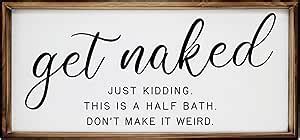 Amazon Funny Get Naked Sign With Frame For Home Decor Personalized Wooden Rustic