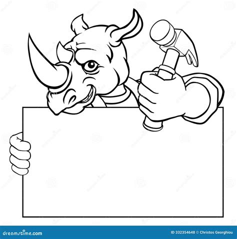 Handyman Carpenter Cartoon Character Holding Hammer Vector Illustration