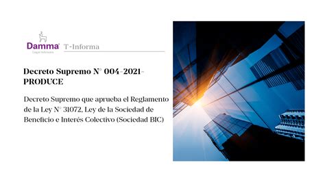 Decreto Supremo N° 004 2021 Produce Damma Legal Advisors