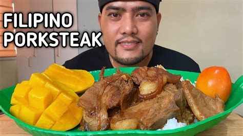 Filipino Pork Steak Bistek Tagalog Filipino Food Mukbang