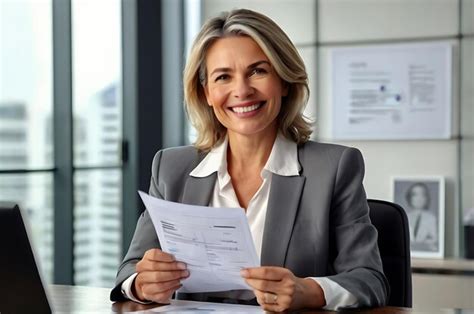 A Woman Taking A Job Interview With A Smile Smiling Mature