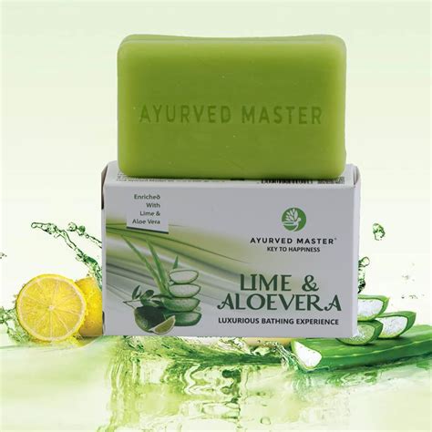 Lime And Aloe Vera Bathing Soap For Pollution And Dirt Removal And