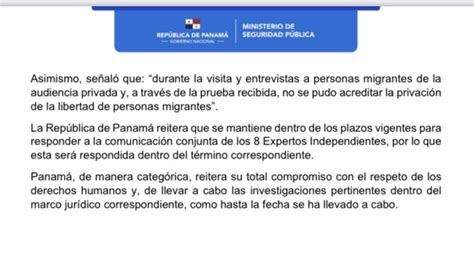 Migración Panamá on Twitter Comunicado Panamá reitera su