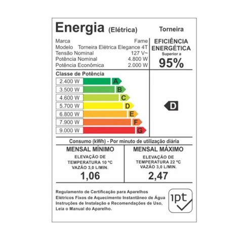 Torneira Elétrica 4 Temperaturas Elegance 127V 4800W Fame Barcelona