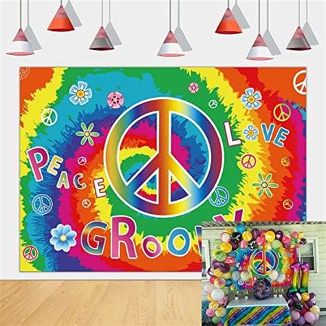 Loonelo Rainbow Retro Hippie Boho Backdrop Banner 71x44