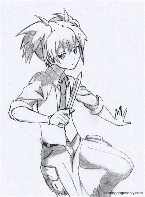 Dibujos De Assassination Classroom Nagisa Shiota Para Colorear Para