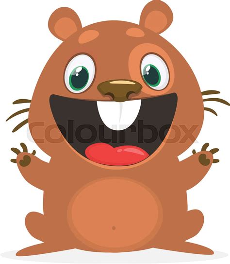 Cartoon vector illustration of funny hamster. Isolated on white | Stock ...