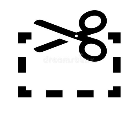 Scissor Icon With Cut Here Dotted Lines Stock Vector Illustration Of
