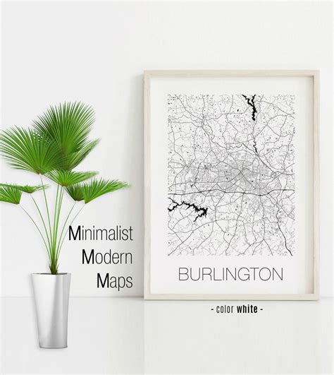 Burlington North Carolina Burlington NC Map Burlington Map - Etsy