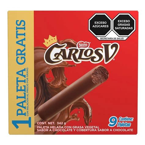 Paletas Heladas Carlos V Sabor Chocolate 9 Pzas Walmart