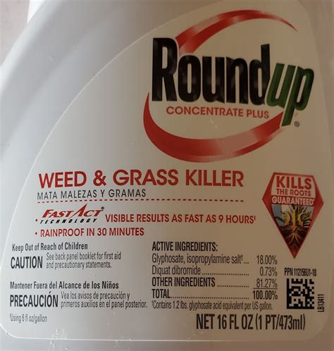 Lot Of 4 Roundup Concentrate Plus Weed And Grass Killer 16 Oz