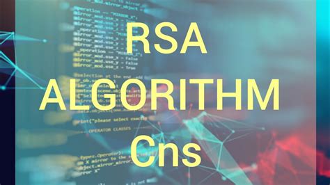 Rsa Algorithm Cryptography And Network Security In Telugu Cns Youtube