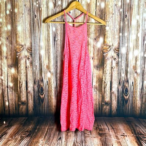 Victoria S Secret Intimates Sleepwear Victorias Secret Hot Pink Lace Lingerie Dress Poshmark