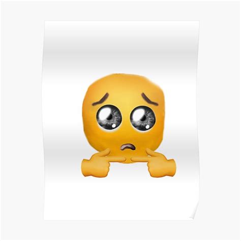 Pleading Emoji Wall Art | Redbubble