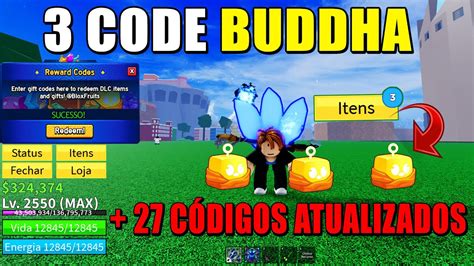 3 Novos CÓdigo Da Fruta Buddha No Blox Fruits 27 CÓdigos De Exp Beli