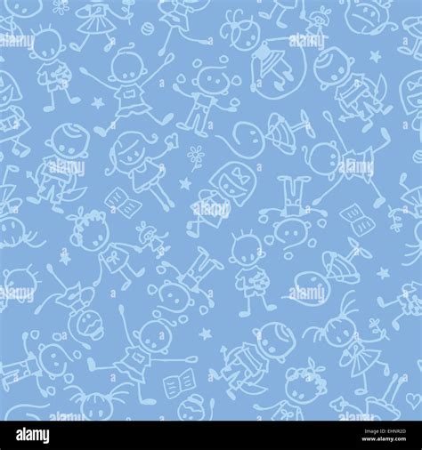 Kids playing seamless pattern background Stock Photo - Alamy