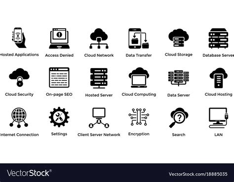 Web Hosting Glyph Icon Designs 6 Royalty Free Vector Image