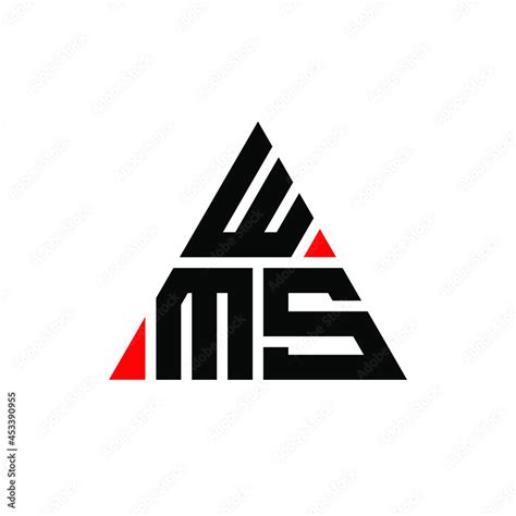 WMS triangle letter logo design with triangle shape. WMS triangle logo ...