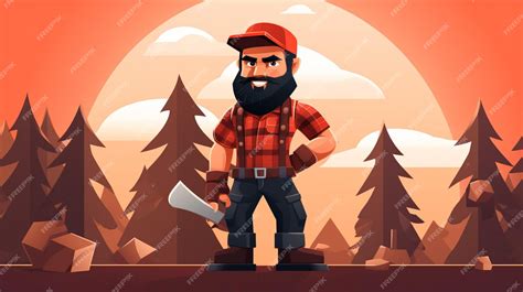 Premium Vector Lumberjack Cartoon Vector