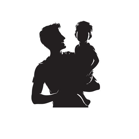 Father And Son Silhouette On White Background Father And Son Logo Illustration 45865810